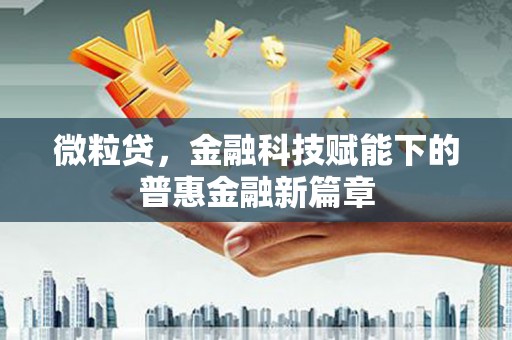 定陶微粒贷，金融科技赋能下的普惠金融新篇章
