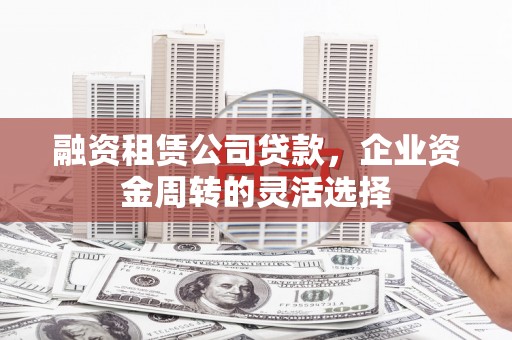 定陶融资租赁公司贷款，企业资金周转的灵活选择