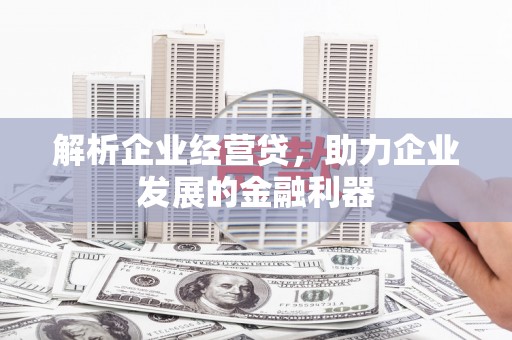 定陶解析企业经营贷，助力企业发展的金融利器