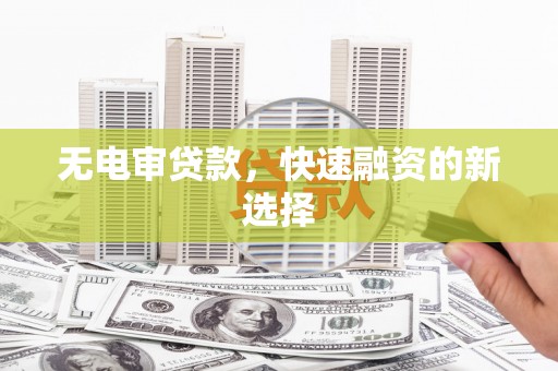 定陶无电审贷款，快速融资的新选择