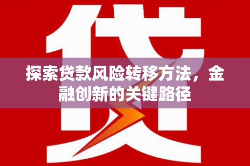 定陶探索贷款风险转移方法，金融创新的关键路径