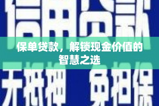 定陶保单贷款，解锁现金价值的智慧之选
