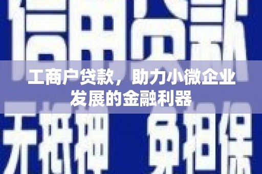 定陶工商户贷款，助力小微企业发展的金融利器