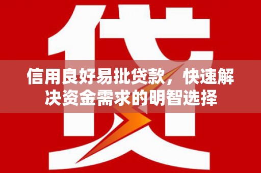 定陶信用良好易批贷款，快速解决资金需求的明智选择