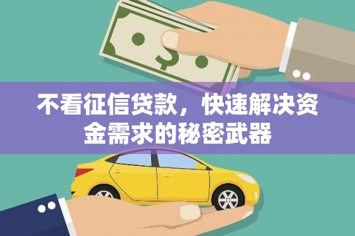 定陶不看征信贷款，快速解决资金需求的秘密武器