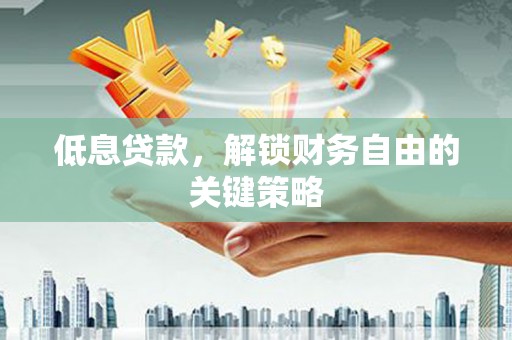 定陶低息贷款，解锁财务自由的关键策略