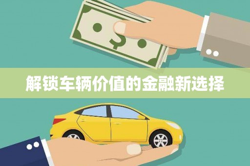 定陶解锁车辆价值的金融新选择