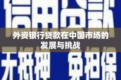 定陶外资银行贷款在中国市场的发展与挑战