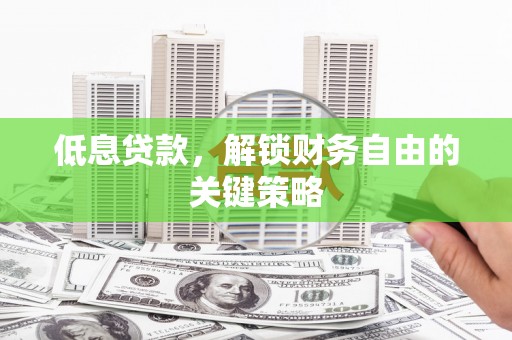 定陶低息贷款，解锁财务自由的关键策略
