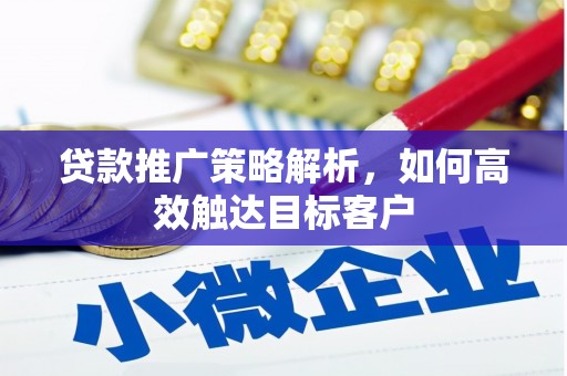 定陶贷款推广策略解析，如何高效触达目标客户