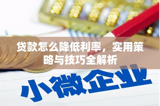 定陶贷款怎么降低利率，实用策略与技巧全解析