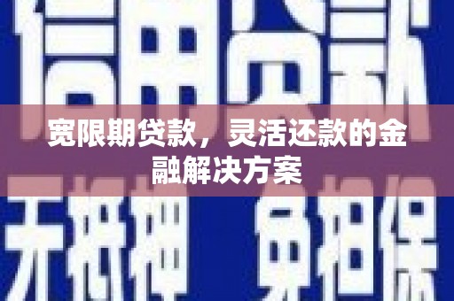 定陶宽限期贷款，灵活还款的金融解决方案