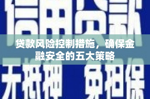 定陶贷款风险控制措施，确保金融安全的五大策略