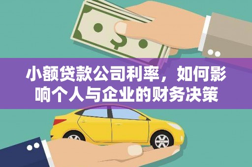 定陶小额贷款公司利率，如何影响个人与企业的财务决策