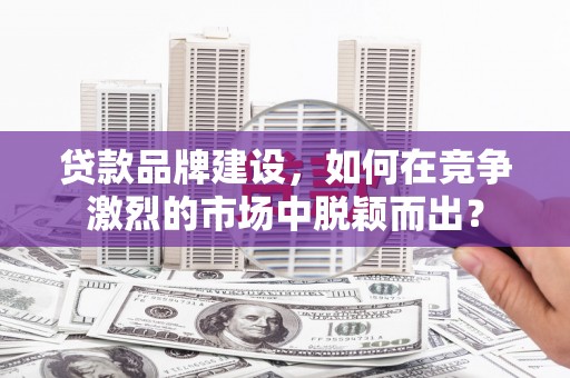 定陶贷款品牌建设，如何在竞争激烈的市场中脱颖而出？
