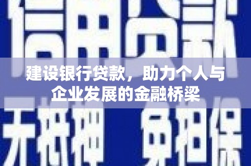 定陶建设银行贷款，助力个人与企业发展的金融桥梁