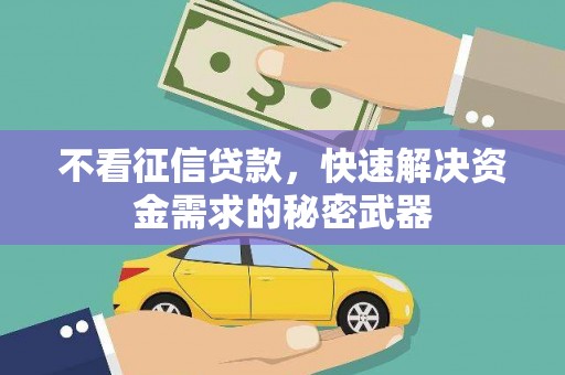 定陶不看征信贷款，快速解决资金需求的秘密武器