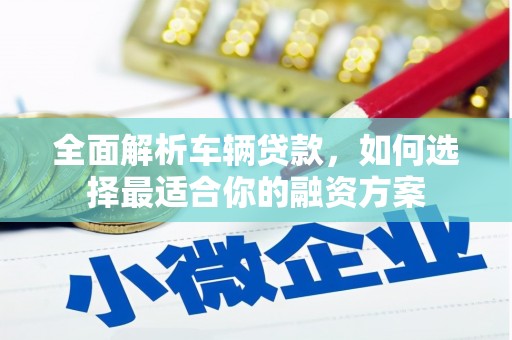 定陶全面解析车辆贷款，如何选择最适合你的融资方案