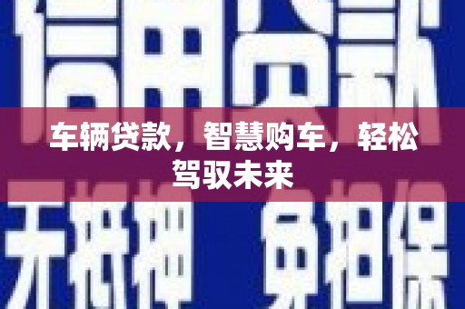 定陶车辆贷款，智慧购车，轻松驾驭未来