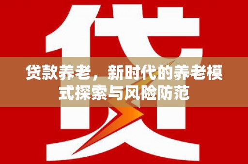 定陶贷款养老，新时代的养老模式探索与风险防范