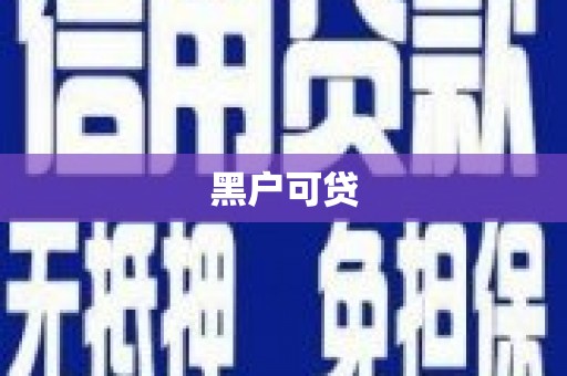 定陶黑户可贷
